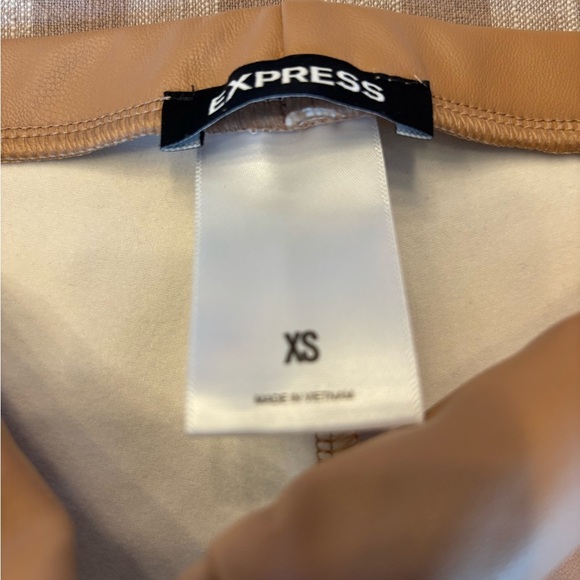 Brand New Without Tags Express Camel Faux Leather Leggings - Picture 2 of 3